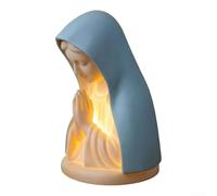 Luce notturna a LED, 12 x 8 x 7 cm, lampada a statua della Vergine Maria, luce devozionale morbida per protezione degli occhi, elegante decorazione in resina per camera da letto angolo preghiera