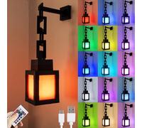 Luce notturna a LED a forma di lanterna pixelata, luce notturna a LED da parete a 16 colori con telecomando, lampada da tavolo/parete ricaricabile, perfetta for costumi cosplay, lampada da