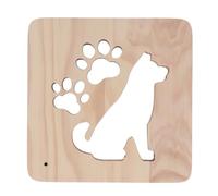 Luce notturna a LED, cane cavo in legno 3D e impronte di zampe Luce notturna per bambini Lampada da comodino con alimentazione USB per bambini Regalo di Natale di Capodanno