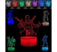 Luce notturna a LED con illusione ottica 3D per bambini e adolescenti (Marvel)