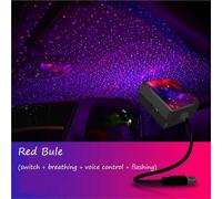 Luce Notturna a LED for Auto, proiettore USB, Luce Romantica, Controllo vocale, Luce Interna for Auto Girevole, for Feste in Camera da Letto(Red Blue)