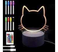 Luce notturna a LED in acrilico, lampada creativa fai da te con telecomando e penna cancellabile, luce notturna personalizzata per bambini, lampada da comodino a LED per bambini, regalo per la festa