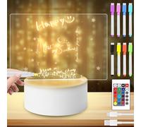 Luce notturna a LED in acrilico, lampada creativa fai da te con telecomando e penna cancellabile, regalo personalizzato per bambini, lampada da comodino a LED