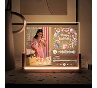Luce notturna a LED in acrilico personalizzata con testo dell'immagine, targa musicale regalo per amici, regalo di compleanno per papà, mamma, coppia, amante, famiglia, fratello, sorella, regalo