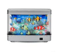 Luce notturna a LED per acquario, 30 cm, lampada artificiale con movimento dinamico del mare a risparmio energetico, ornamento in plastica argentata, decorazione calmante per soggiorno, camera da