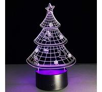 Luce Notturna a LED per Albero di Natale 3D, Luce Decorativa per Dormire, 7 Colori Adatti per l'uso familiare, Regalo di Capodanno per Bambini