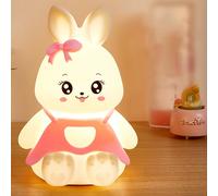 Luce notturna a LED per conigli, lampada morbida in silicone squishy per la scuola materna per l'allattamento al seno, lampada da comodino per animali simpatici dinosauri per bambini e adolescenti