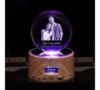 Luce notturna a sfera di cristallo personalizzata, foto di cristallo 3D personalizzate, base a LED con luce colorata, regalo personalizzato per donne, uomini, papà e mamme
