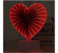 Luce Notturna A Specchio 3D, Luce A Tunnel A Specchio Infinito, Luce Notturna A LED, Luce A Specchio 3D, Luce A Specchio A Tunnel, Luce A Specchio, Heart, Rainbow