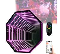 Luce notturna a specchio infinito a LED con telecomando e app di controllo per camera da letto e soggiorno
