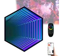 Luce notturna a specchio infinito a LED con telecomando e app di controllo per camera da letto e soggiorno