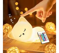 Luce Notturna Bambini, 16 RGB Colori+Telecomando+Ricaricabile Luce Notturna Bambini, Luce Notturna Portatile & Senza Fili, Lampada Gatto Luce Notturna Bambini, Luce Notturna Neonato Cameretta Bambina