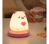 Luce Notturna Bambini, Maiale Lampada Notturna in Silicone, Lucina Notte Ricaricabile USB con Controllo Touch per La Decorazione Della Stanza, Regali per Bambini, 3 Modalità di Luce