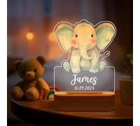 Luce Notturna Bambini Personalizzata - Luce notturna Lampada Animale, Idee Regali Battesimo, Regalo Battesimo Bimbo, Regali Nascita Bimba, Compleanno Regalo Natale per Neonati, Stile 2