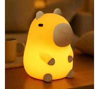 Luce notturna carina a forma di capibara, lampada LED morbida, lampada da tavolo luce notturna animale novità, luce notturna giocattolo animale divertente bufalo d'acqua salamandra, controllo touch di