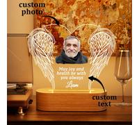 Luce notturna commemorativa per genitori, "Dio ti abbraccia" targa commemorativa con luce notturna, regalo di condoglianze unico per chi ha perso genitori, cari o amici, illuminazione personalizzata p