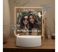 Luce notturna commemorativa personalizzata con cornice per foto, regalo personalizzato per la madre, compleanno del padre, per il Ringraziamento, per gli innamorati, colorato, semplice, Festa della Ma