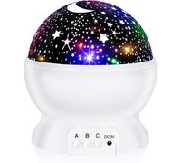 Luce notturna compatibile con bambini, luce notturna compatibile con bambini, proiettore di cielo stellato con rotazione a 360 gradi - 4 luci LED 12