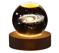 Luce Notturna con S-fera di, Lampada S-fera di Nebulosa con Base Luminosa a LED in Legno, Luci d'atmosfera a LED per Decorazione Camera da Letto, Regalo per Bambini Adulti