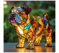 Luce Notturna da Tavolo a Forma di Bulldog Francese in Resina Colorata, Divertente per Gli Amanti dei Cani(#B)