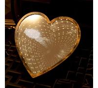 Luce notturna dello specchio 3D, luce infinita del tunnel dello specchio, luce notturna del LED Luce di Natale dello specchio 3D del tunnel dello specchio (Cuore retrò)