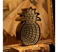 Luce notturna dello specchio 3D, luce infinita del tunnel dello specchio, luce notturna del LED Luce di Natale dello specchio 3D del tunnel dello specchio (Ananas d'annata)