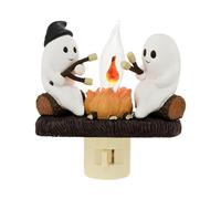 Luce Notturna Fantasma Falò, Luci Di Halloween Fantasma Falò Luce Notturna Tremolante Collegabile Al Muro, Simpatiche Decorazioni Di Halloween Illuminano L'illuminazione Dei Fantasmi, Lampada Fantasmi
