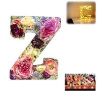 Luce notturna floreale in resina, lettere in resina con fiori secchi a LED, luce notturna, 2024, regalo di compleanno per mamma, moglie, fidanzata, lei (Z)