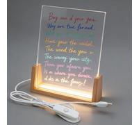 Luce Notturna For Bacheca In Acrilico Fai-da-te, Espositore For Foto Con Base A LED In Legno A Forma U Pannello Trasparente For Decorazione Della Camera Letto Scrivania(Wood,153 * 200mm)