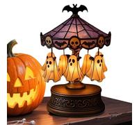 Luce Notturna Ghost Carousel - Luci Di Giostra Fantasma | Scheletro E Ghost Carousel Lampe | Lampada Di Carosello Fantasma Di Halloween | Lampe Di Giostra Vintage | Decorazione A Tavola Galleggiante D