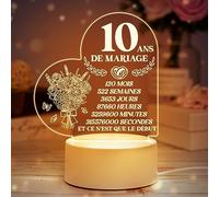 Luce Notturna in Acrilico - Regalo di Matrimonio per 10 Anni di Stagno