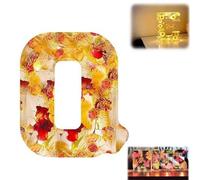 Luce notturna in resina floreale, lettere in resina pressata con fiori secchi a LED, luce notturna, 2024, regalo di compleanno per mamma, moglie, fidanzata, lei (Q)
