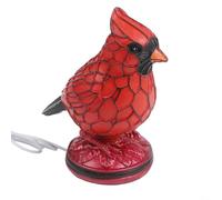 Luce notturna in resina, lampada commemorativa con uccellino rosso, per simpatia per la perdita, lampada da tavolo con luce commemorativa spirituale per camera da letto e soggiorno
