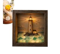 Luce notturna in vetro di mare decorazione in legno con bagliore morbido