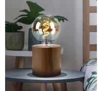 Luce Notturna Lampada da Tavolo Legno Naturale Bianco Braun E27 Versione 10cm [EEK: Non valutato]