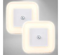 Luce Notturna LED bambini, set di 2, Lampada da notte con Sensore di movimento, si accende automaticamente, Lampada parete con spina per camera da letto o corridoio, Luce calda 3000K, 0.4W, IP20
