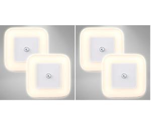 Luce Notturna LED bambini, set di 2, Lampada da notte con Sensore di movimento, si accende automaticamente, Lampada parete con spina per camera da letto o corridoio, Luce calda 3000K, 0.4W, IP20