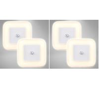 Luce Notturna LED bambini, set di 4, Lampada da notte con Sensore di movimento, si accende automaticamente, Lampada parete con spina per camera da letto o corridoio, Luce calda 3000K, 0.4W, IP20