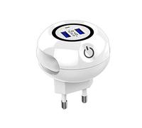 Luce Notturna Led Bianca con Caricabatteria 2 Usb 2.4A Touch Soft Ricarica Veloce per Smartphone