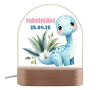 Luce Notturna LED Per Bambini Con Motivo Dino - Regalo Personalizzato - Con Nome [EEK: A]