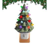 Luce Notturna Natalizia Con | Figurina In Resina Vintage,Lampada Retrò Albero Di Natale Per Decorazione Da Parete - Per Soggiorno Camera Dei Bambini Armadio Studio Comodino Scrivania Corridoio Scaffal