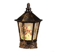 Luce notturna natalizia con piccola lampada a vento a LED e cassetta delle lettere retrò, decorazione in plastica senza fuoco, che migliora l'atmosfera festiva (il pupazzo di neve)