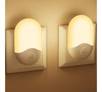 Luce Notturna per Bambini con Sensore Crepuscolare [2 Pezzi], AUTO ON/OFF, Luci Notturne per Bambini con Spina per Camera da Letto, Soggiorno, Corridoio, Bianco Caldo, 0,5 W, 30 LM(Senza Telecomando)