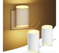 Luce Notturna per bambini con spina, 2 Pezzi Luce Notturna da Presa con sensore di movimento e sensore di luce, luce bianca calda 3000K, dimmerabile 1-100LM, adatta per cameretta, corridoio, scale