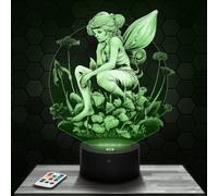 Luce notturna per bambini Fata decorazione per la camera dei bambini. Idea regalo di Natale per ragazze di 4, 5, 6, 7, 8, 9, 10 anni. Lampada Led 3D Fata Magica Leggenda