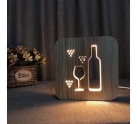 Luce Notturna per Bambini, Luce Notturna a LED con Motivo Intagliato in Legno 3D per Tavolo da scrivania con Decorazione Domestica alimentata Tramite USB(Color:C)