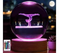 Luce notturna per ginnastica, sfera di cristallo da 80 mm, con 16 colori, regalo per ginnastica per bambini, ragazze, ginnastica, compleanno, Natale, accessori decorativi per palestra, decorazione per