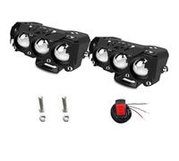Luce Notturna per Motocicletta Fari Anteriori a Tre Occhi per motociclette, fari modificati per Veicoli elettrici, faretti Esterni Luci per motociclette(2 PC with Switch)