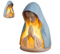 Luce notturna per preghiera della Vergine Maria, elegante lampada a statua religiosa, lampada da tavolo devozionale a LED, luci notturne morbide per la protezione degli occhi, decorazione cristiana