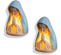 Luce notturna per preghiera della Vergine Maria, lampada da tavolo devozionale a LED, luci notturne morbide per la protezione degli occhi, elegante lampada a statua religiosa, decorazione per la casa